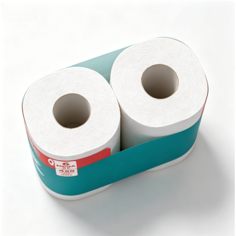 Home Bathroom Toilet - Papier toaletowy dwuwarstwowy, 6 rolek Mega