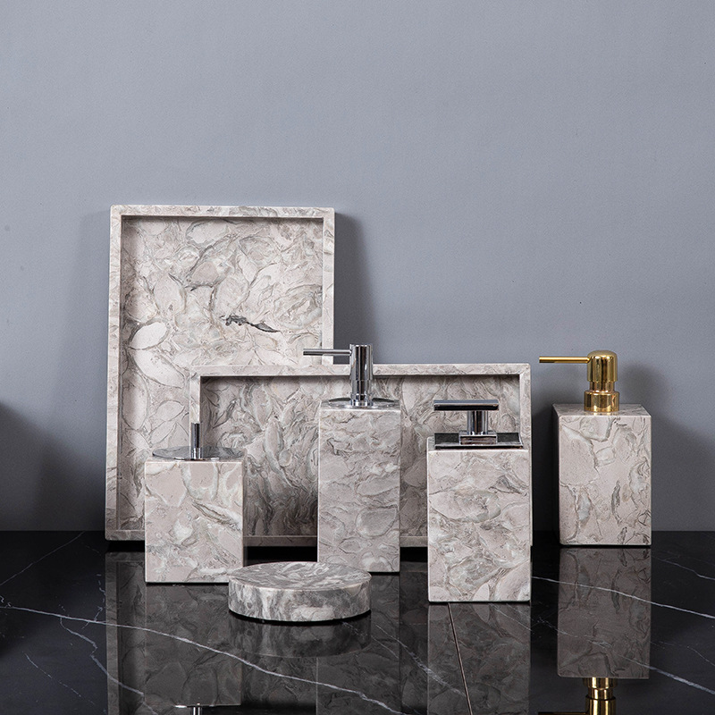 Zara Home Bathroom - Zestawy akcesoriów łazienkowych elegancki naturalny marmur