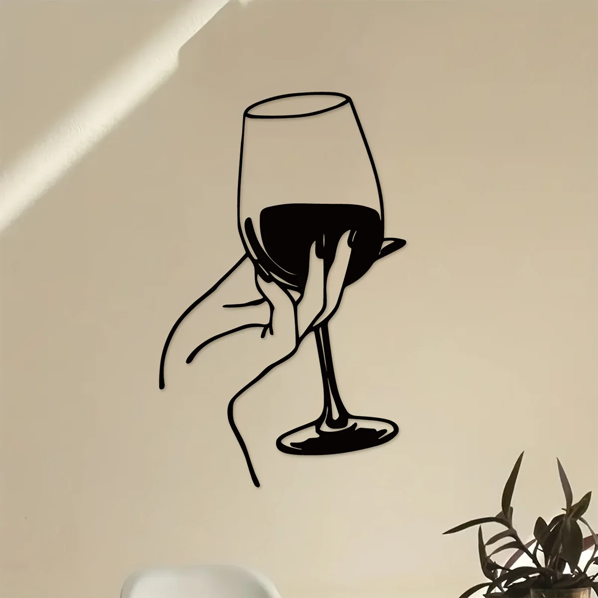 Home Goods Bathroom - Wine Lover Lady Hand Metal Wall