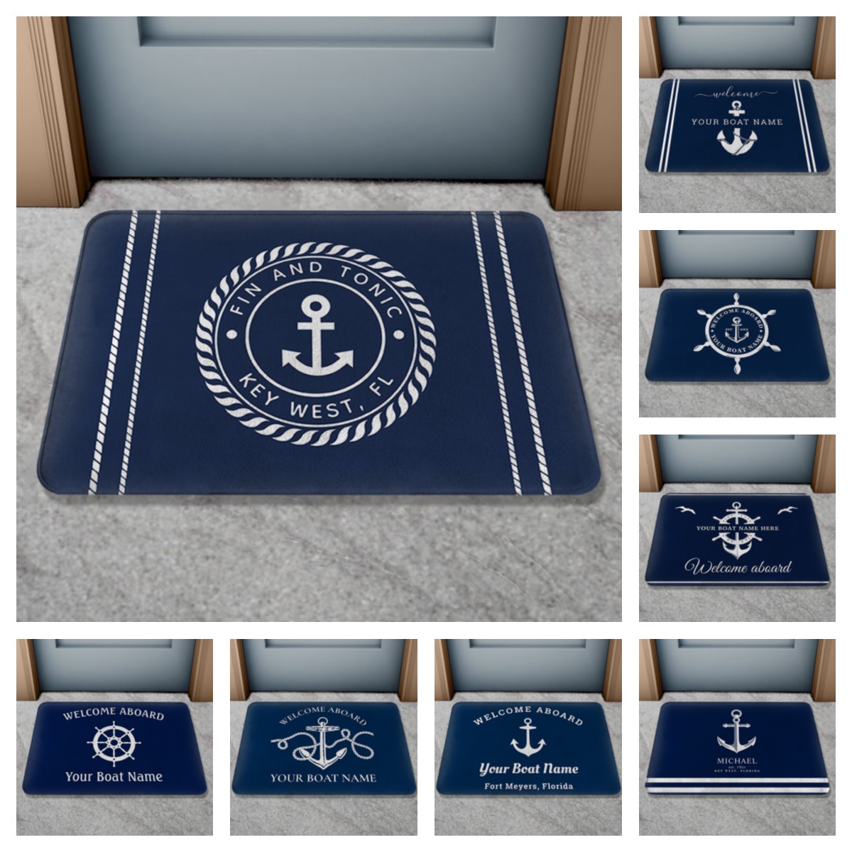 Home Bathroom Name - Personalizowana Mata Pod Drzwi z Napisem