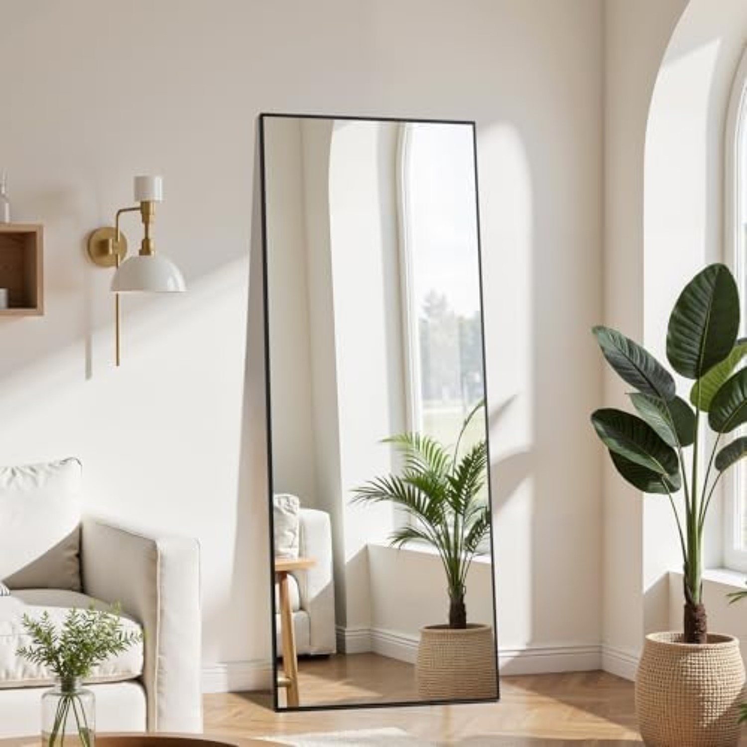 Home Bathroom Door - Lustro na całej długości - Lustro