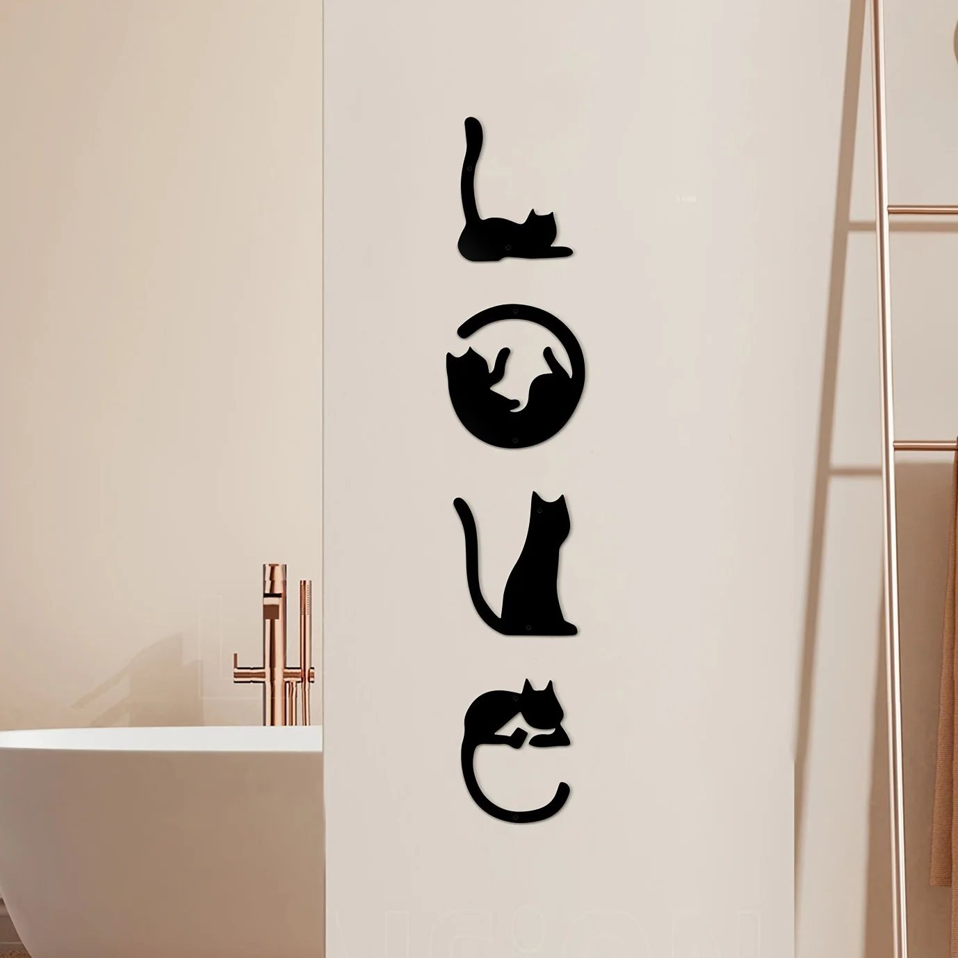 Home Goods Bathroom - HelloYoung 4 szt./zestaw metalowa dekoracja ścienna