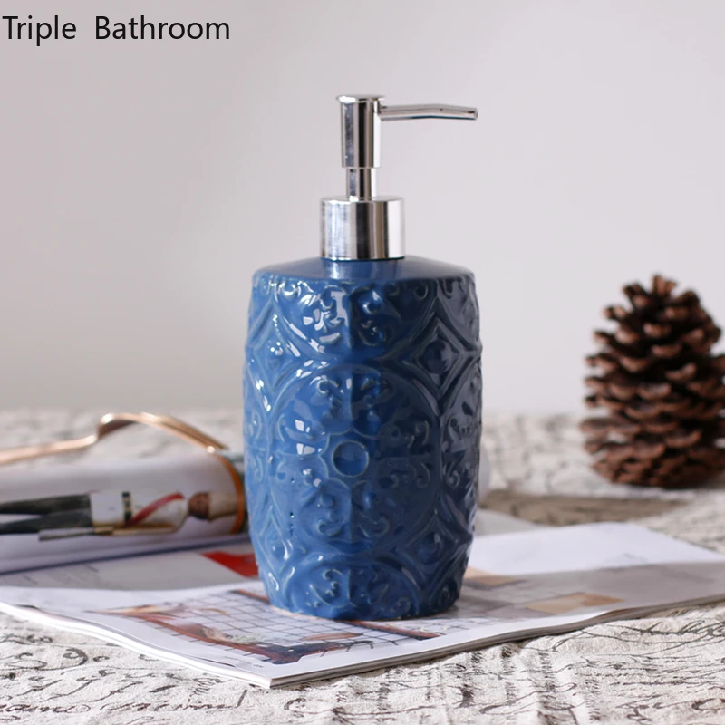 Zara Home Bathroom - Ceramika Niebieski szampon Butelki z żelem