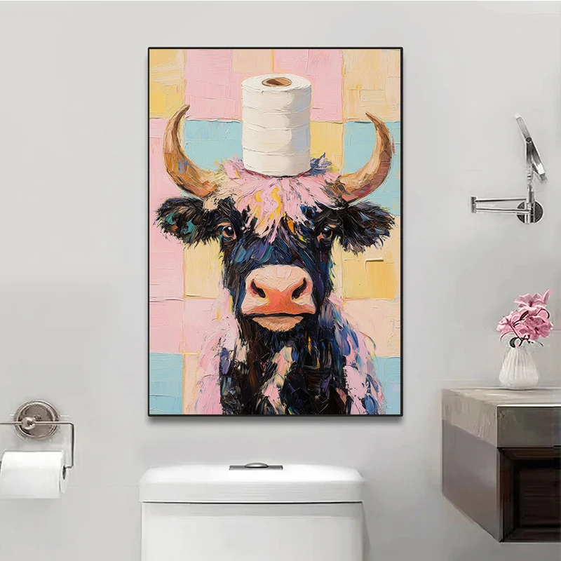 1 szt. bezramowy plakat z papi – Home Bathroom Wallpaper recenzja i cena