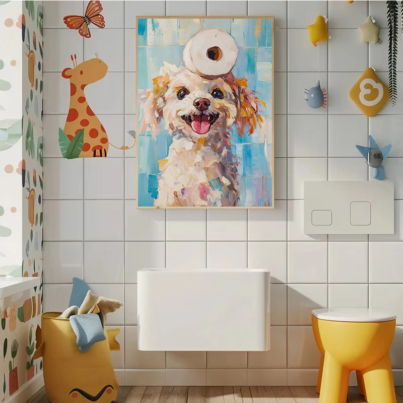 1 szt. bezramowy plakat z papi – Home Bathroom Wallpaper recenzja i cena