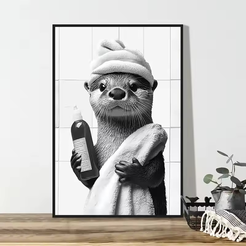 Obraz na płótnie, plakat, toal – Home Bathroom Wallpaper recenzja i cena