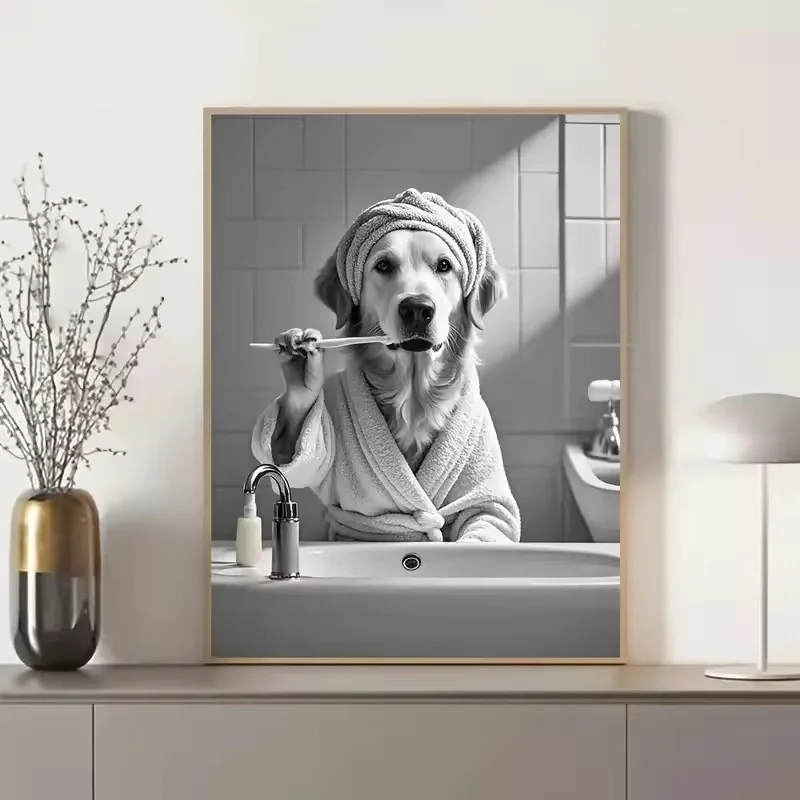 Obraz na płótnie, plakat, toal – Home Bathroom Wallpaper recenzja i cena
