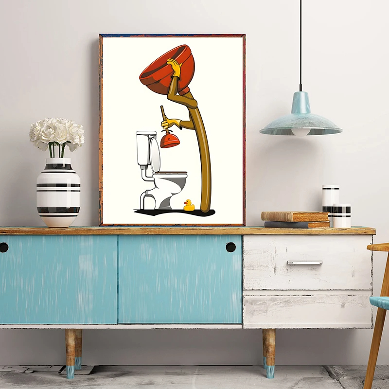 1 SZT. Bezramowy Zabawny Plaka – Home Bathroom Wallpaper recenzja i cena