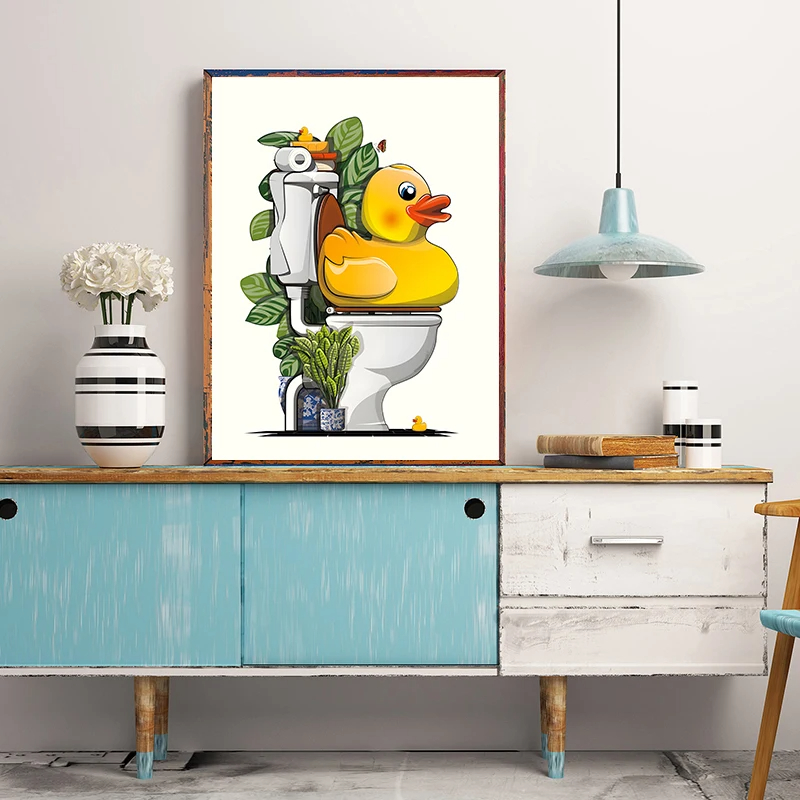 1 SZT. Bezramowy Zabawny Plaka – Home Bathroom Wallpaper recenzja i cena