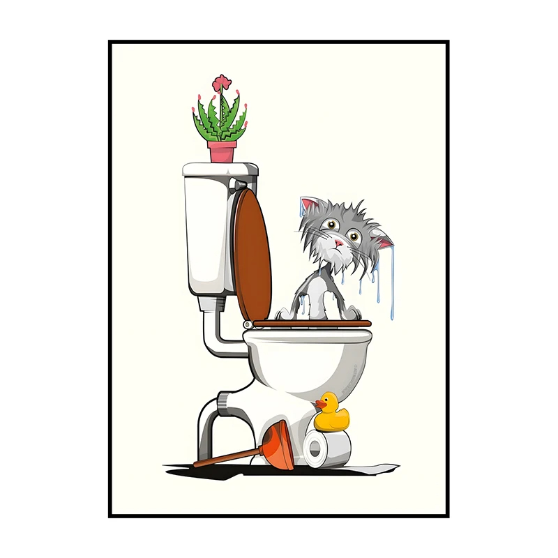 1 SZT. Bezramowy Zabawny Plaka – Home Bathroom Wallpaper recenzja i cena