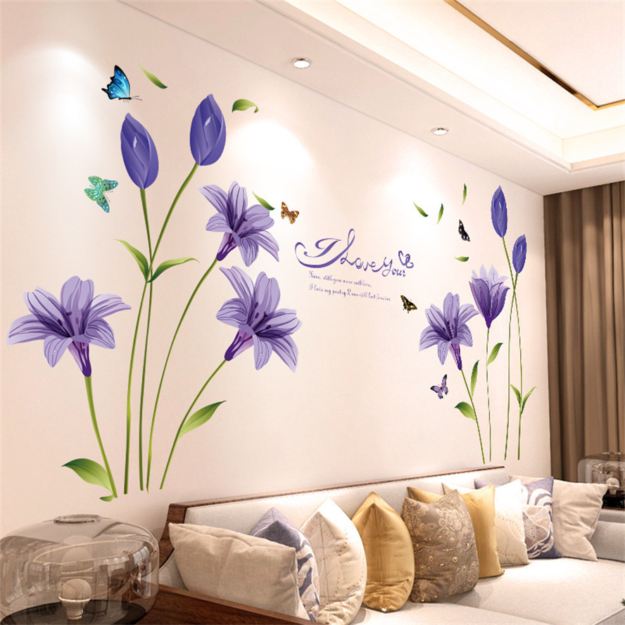 3D motyl kwiat kolorowe naklej – Home Bathroom Wallpaper recenzja i cena