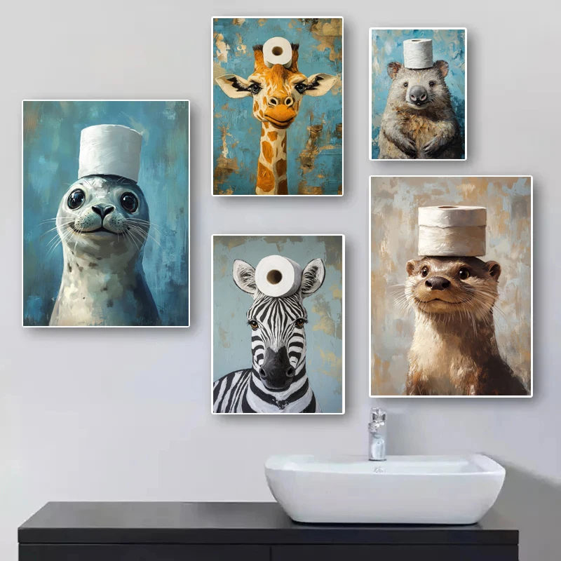 Plakat na płótnie z kreskówkow – Home Bathroom Toilet recenzja i cena