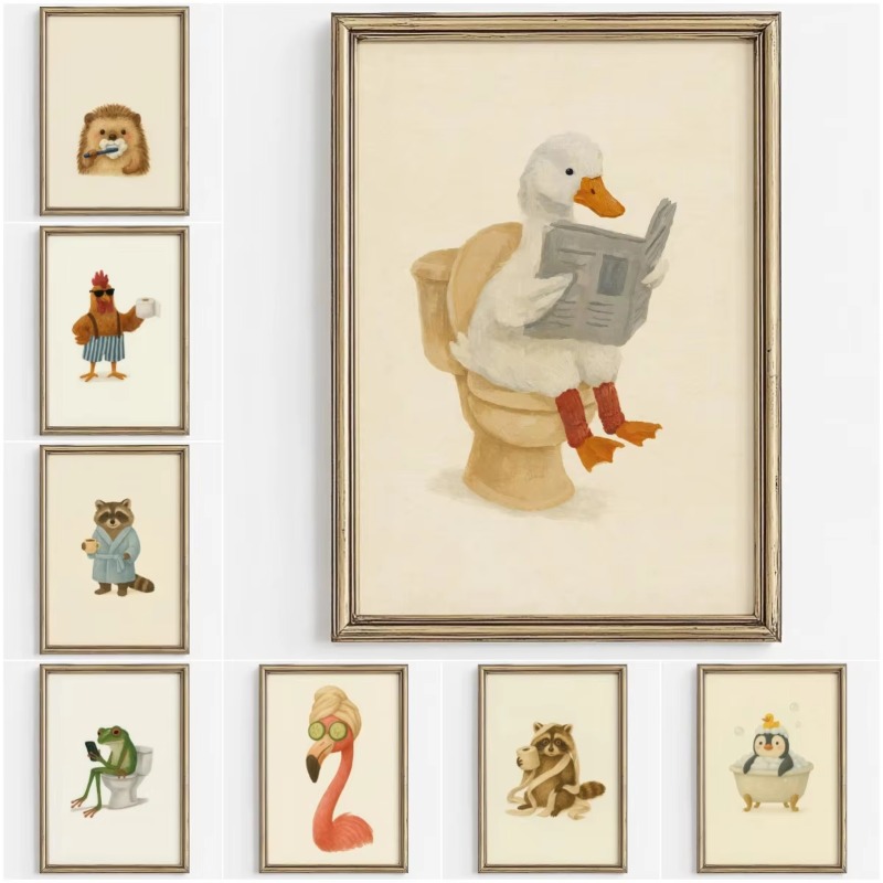 1 szt. Bezramowy, uroczy plaka – Home Bathroom Wallpaper recenzja i cena