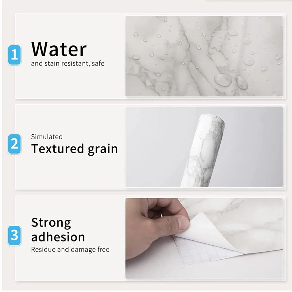 Marmurowa samoprzylepna tapeta – Home Bathroom Wallpaper recenzja i cena
