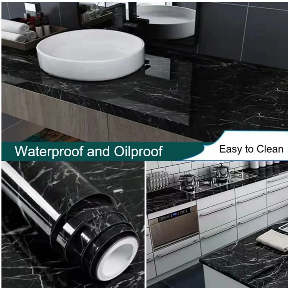 Marmurowa samoprzylepna tapeta – Home Bathroom Wallpaper recenzja i cena