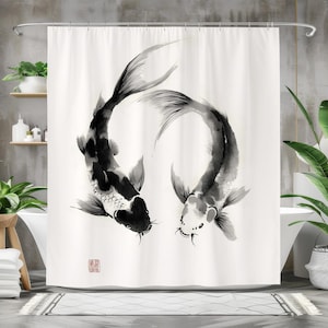 Zasłona prysznicowa z motywem  – Japanese Home Bathroom Design recenzja i cena