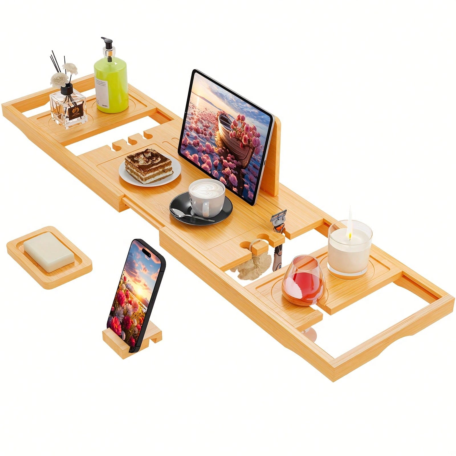 Bambusowa tacka do wanny, rozs – Home Essentials Bathroom Organizer recenzja i cena
