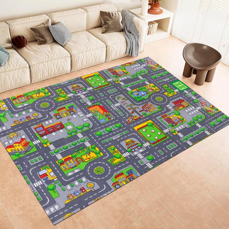 Dywan z mapą ulic miasta z kre – Home Bathroom Layout recenzja i cena
